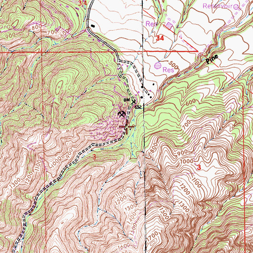 Topographic Map of Kalte Canyon, CA