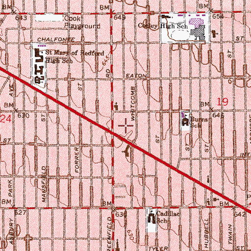 Topographic Map of Tower Center Mall Shopping Center, MI