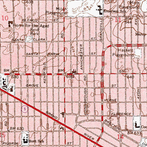 Topographic Map of Trinity-Faith United Methodist Church, MI