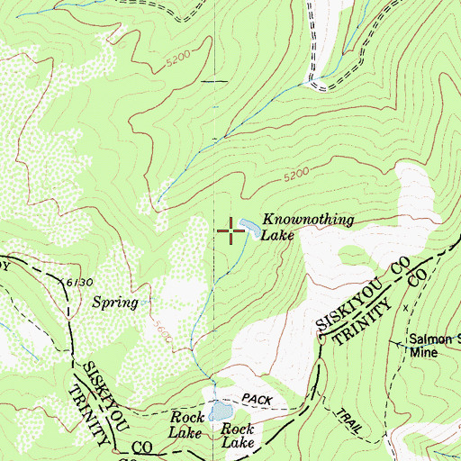 Topographic Map of Knownothing Lake, CA