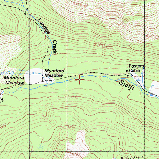 Topographic Map of Landers Creek, CA