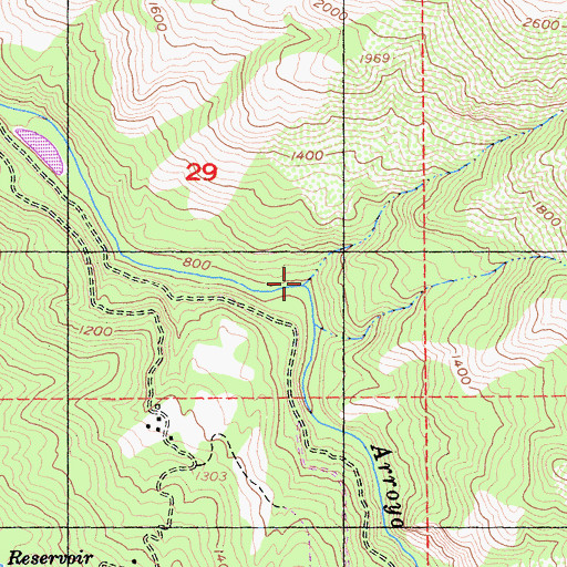 Topographic Map of Lang Canyon, CA
