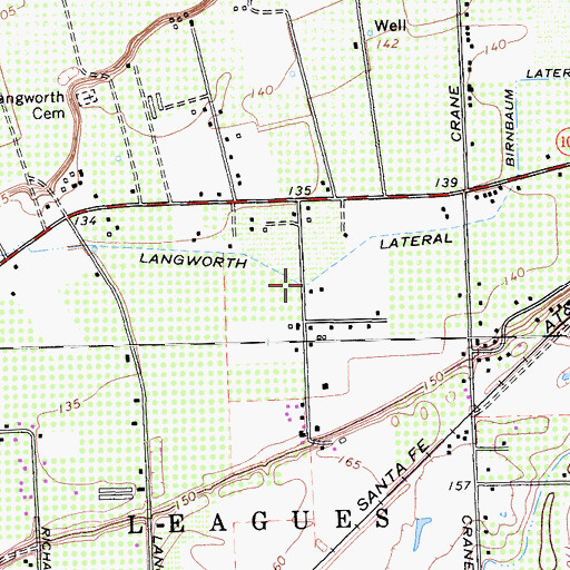 Topographic Map of Langworth Lateral, CA