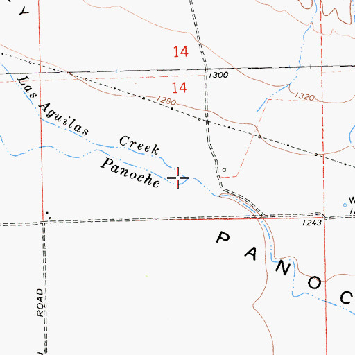 Topographic Map of Las Aguilas Creek, CA