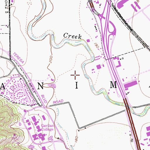 Topographic Map of Las Animas, CA