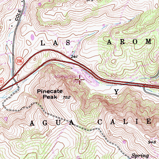 Topographic Map of Las Aromitas Y Agua Caliente, CA
