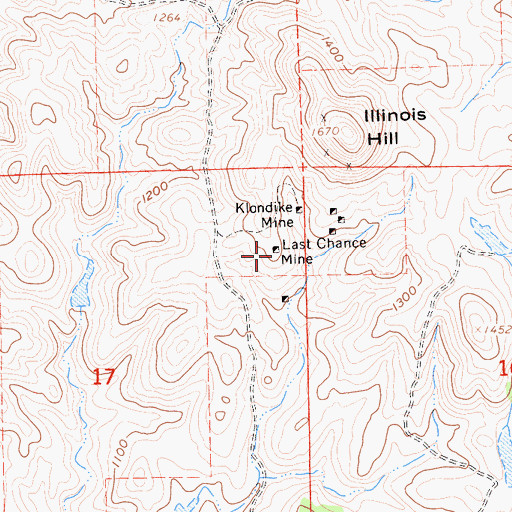 Topographic Map of Last Chance Mine, CA