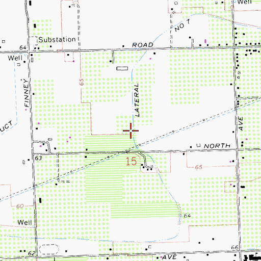 Topographic Map of Lateral Number Seven, CA