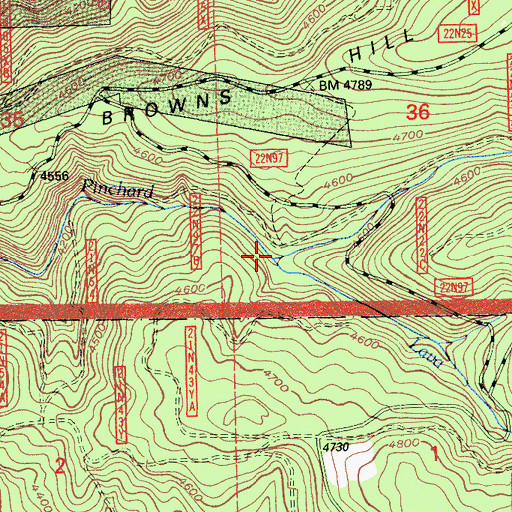 Topographic Map of Lava Creek, CA