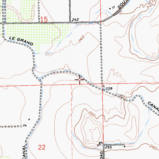 Topographic Map of Le Grand Canal, CA