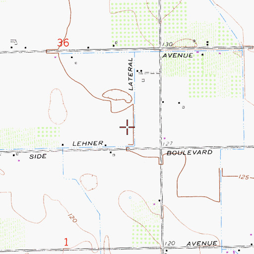 Topographic Map of Lehner Lateral, CA