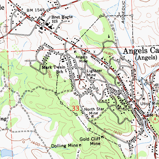 Topographic Map of Lightner Mine, CA