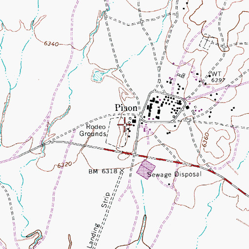 Topographic Map of Pinon Trading Post, AZ