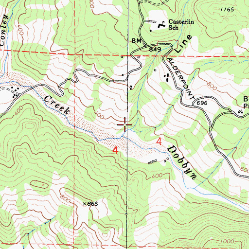 Topographic Map of Line Gulch, CA