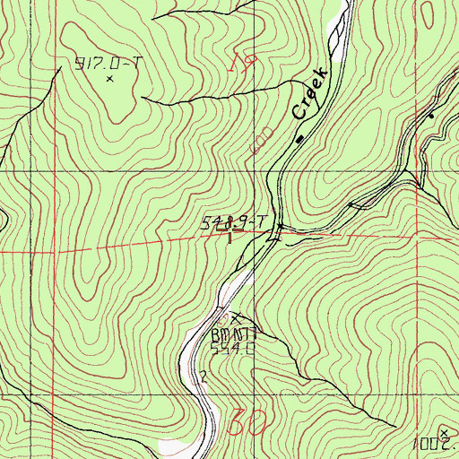 Topographic Map of Little Browns Creek, CA
