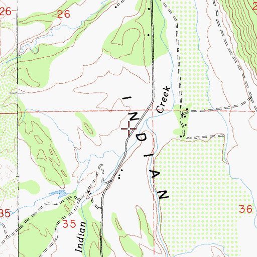 Topographic Map of Little Indian Creek, CA