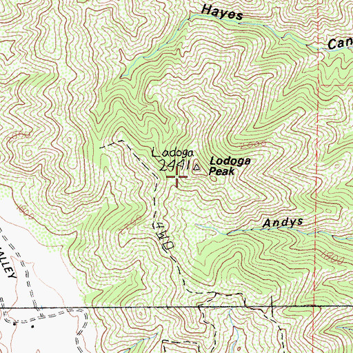 Topographic Map of Lodoga Peak, CA
