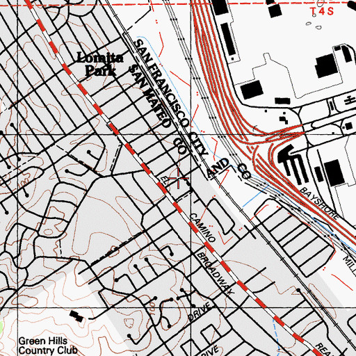 Topographic Map of Lomita Park Elementary School, CA
