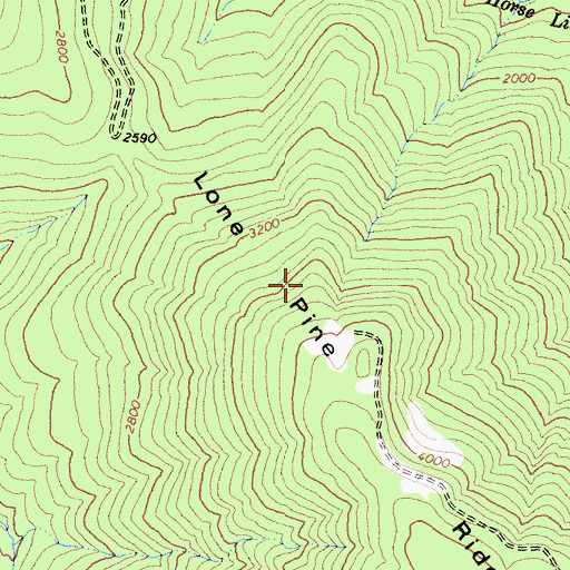 Topographic Map of Lone Pine Ridge, CA