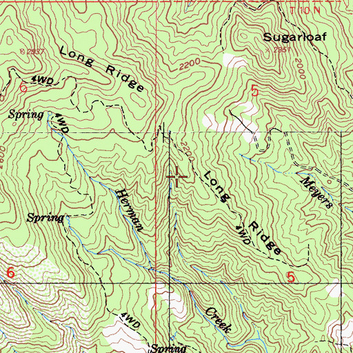 Topographic Map of Long Ridge, CA