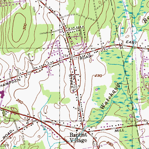 Topographic Map of Baptist Village Academy, MA