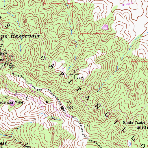 Topographic Map of Los Capitancillos, CA