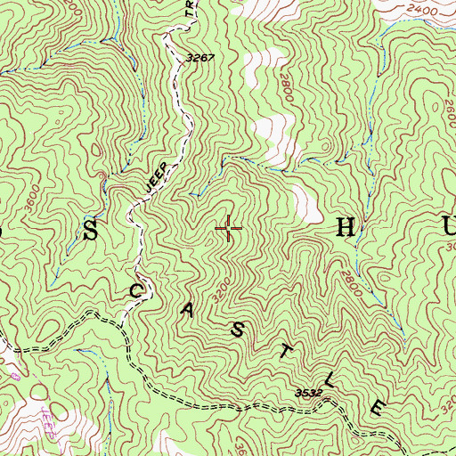 Topographic Map of Los Huecos, CA