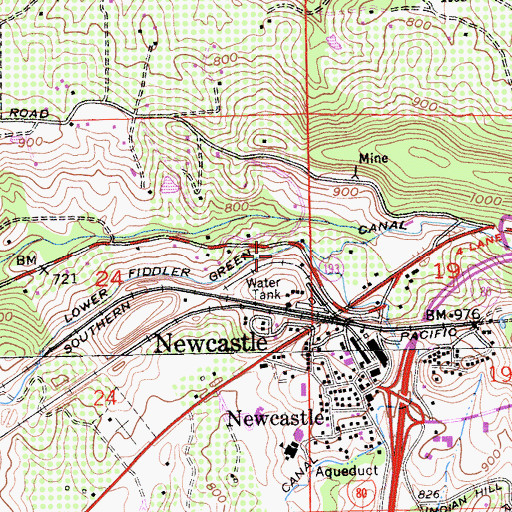 Topographic Map of Lower Fiddler Green Canal, CA