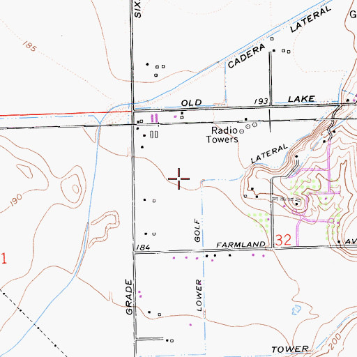 Topographic Map of Lower Golf Lateral, CA