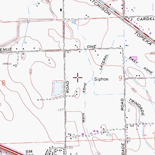 Topographic Map of Main Ashe Lateral, CA