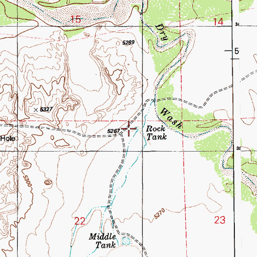 Topographic Map of Rock Tank, AZ