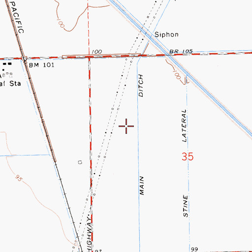 Topographic Map of Main Ditch A, CA