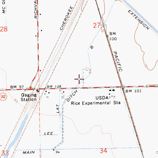 Topographic Map of Main Ditch B, CA