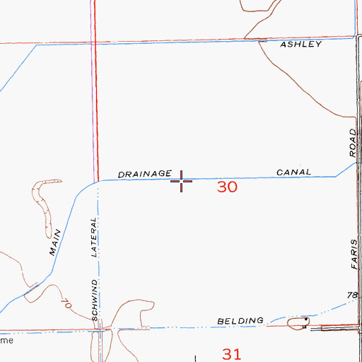 Topographic Map of Main Drainage Canal, CA