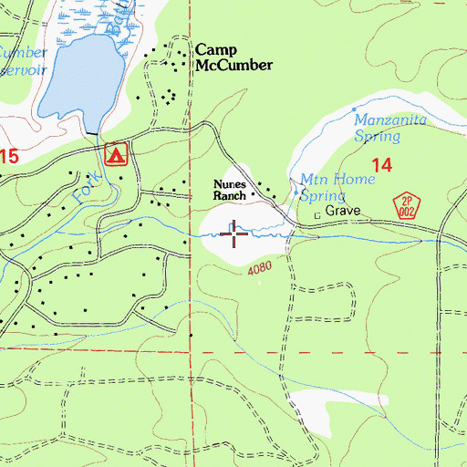 Topographic Map of Manzanita Creek, CA