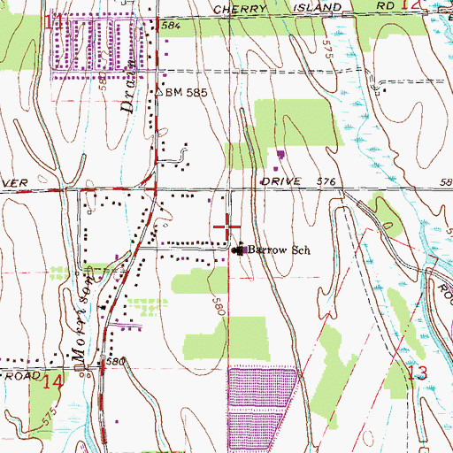 Topographic Map of Downriver High School, MI