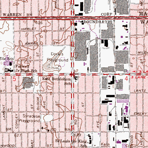 Topographic Map of East Bethelehem Lutheran Church, MI