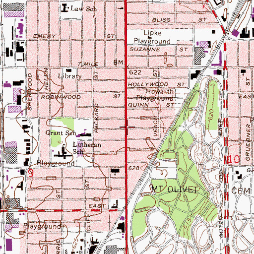Topographic Map of East Friendship Missionary Baptist Church, MI
