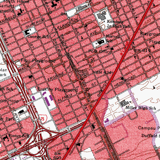 Topographic Map of Edison Public School Academy, MI