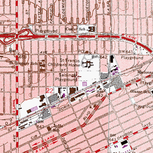 Topographic Map of Edward M Turner Primary School, MI