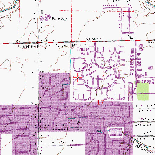 Topographic Map of Eighteen and Ryan Shopping Center, MI