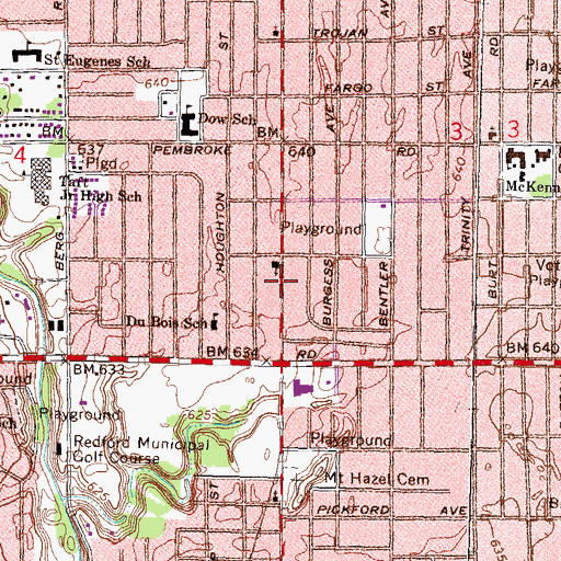 Topographic Map of ELIM Baptist Church, MI