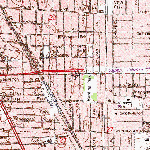 Topographic Map of El-Shaddai Missionary Baptist Church, MI
