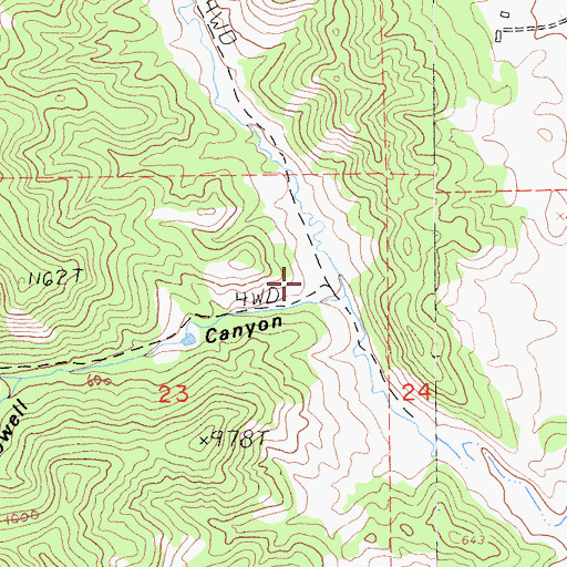 Topographic Map of McDowell Canyon, CA