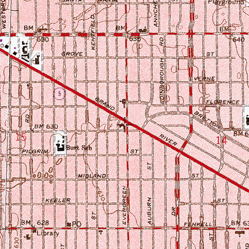 Topographic Map of Emmanuel Child Care and Development Center, MI