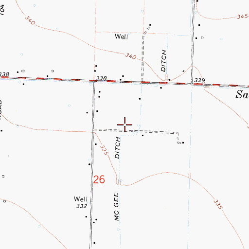Topographic Map of McGee Ditch, CA