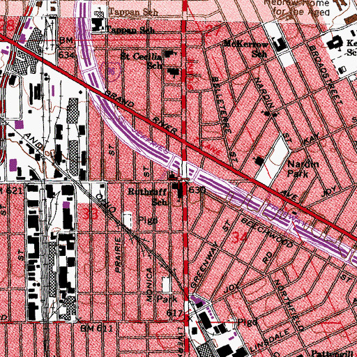 Topographic Map of City of Detroit Fire Department Engine 42 Ladder 21, MI