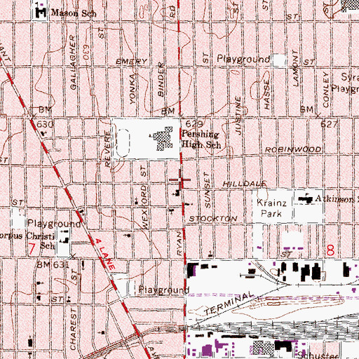 Topographic Map of City of Detroit Fire Department Engine 56, MI