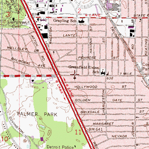 Topographic Map of Ephiphany Lutheran Church, MI