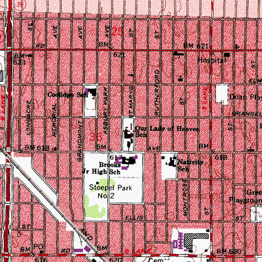Topographic Map of Erma Henderson International Institute, MI